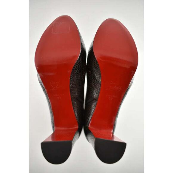 Christian Louboutin Janis Boot Alta 120 Dark Brown Platform Ankle Heel Boot 37 - Picture 12 of 12